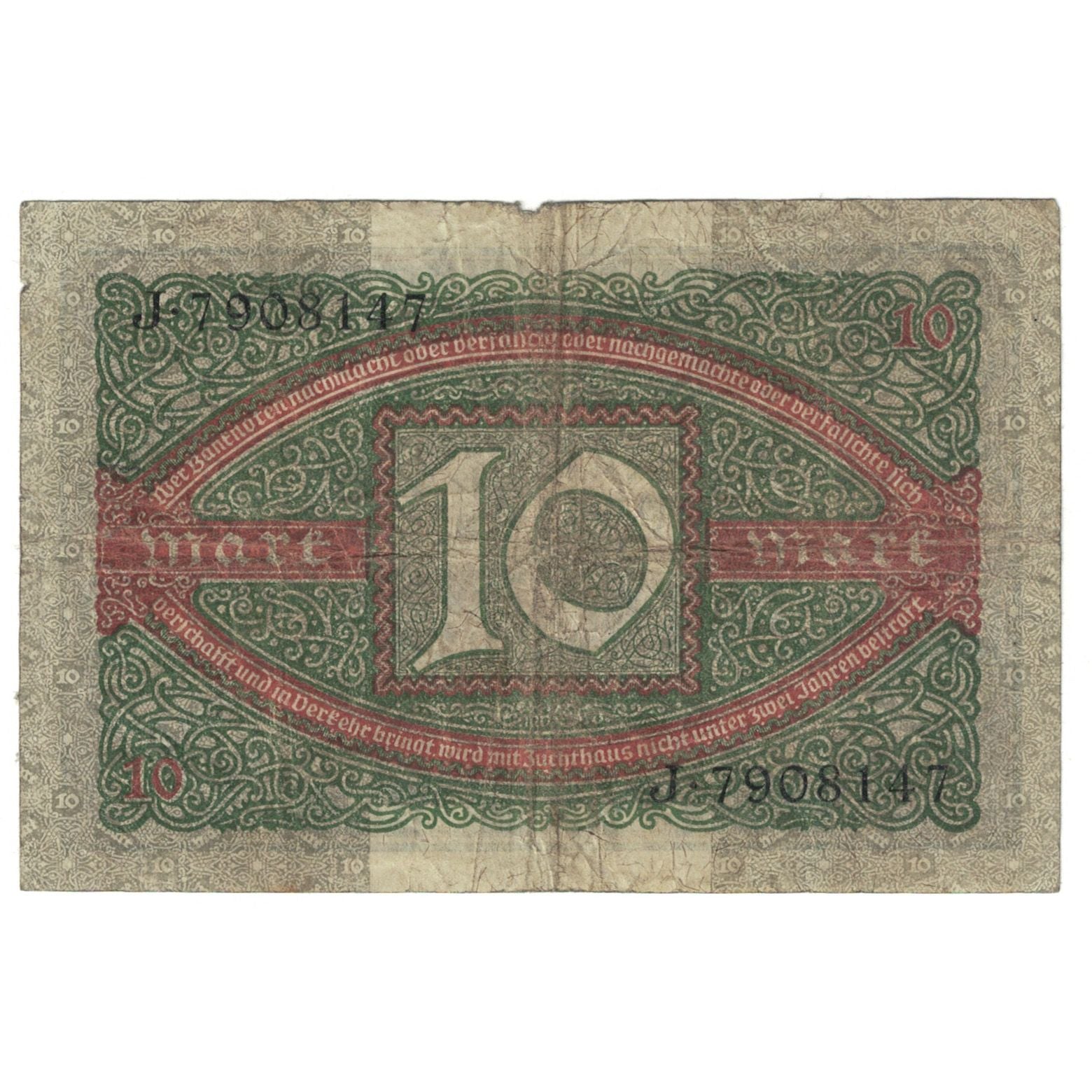 Geldschein, Deutschland, 10 Mark, KM:67a, S