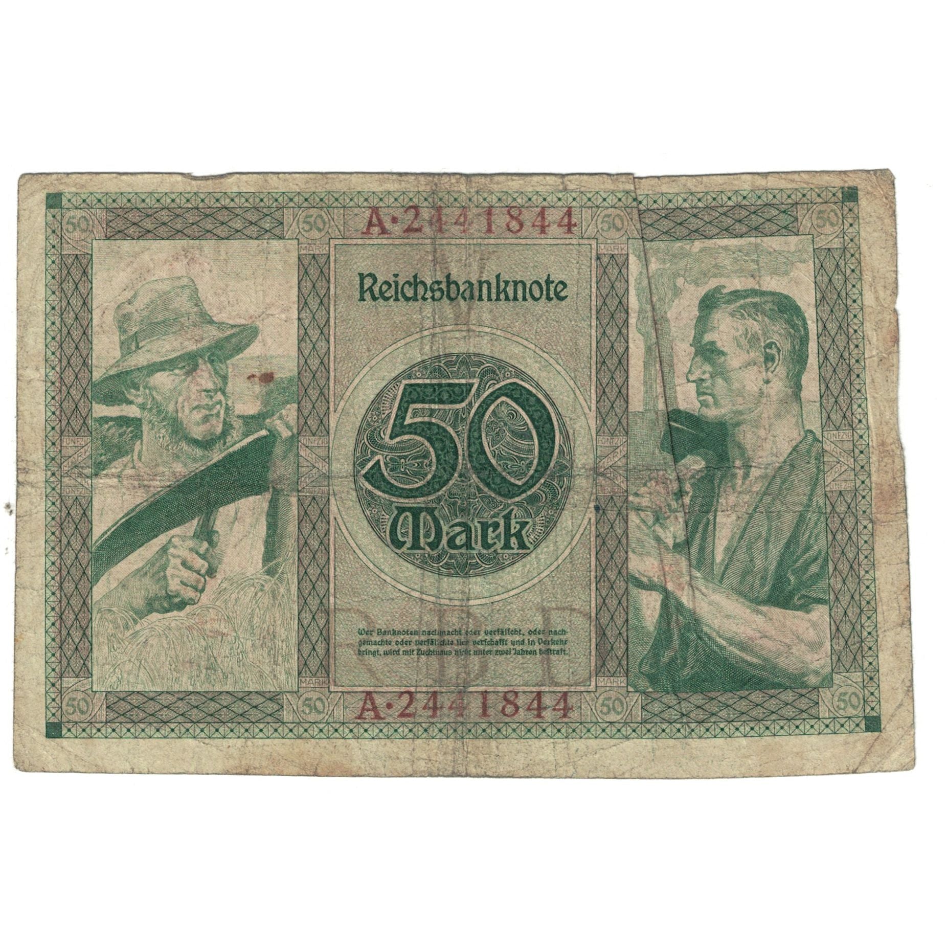 Billete, 50 Mark, 1920, Alemania, 1920-07-23, KM:68, BC