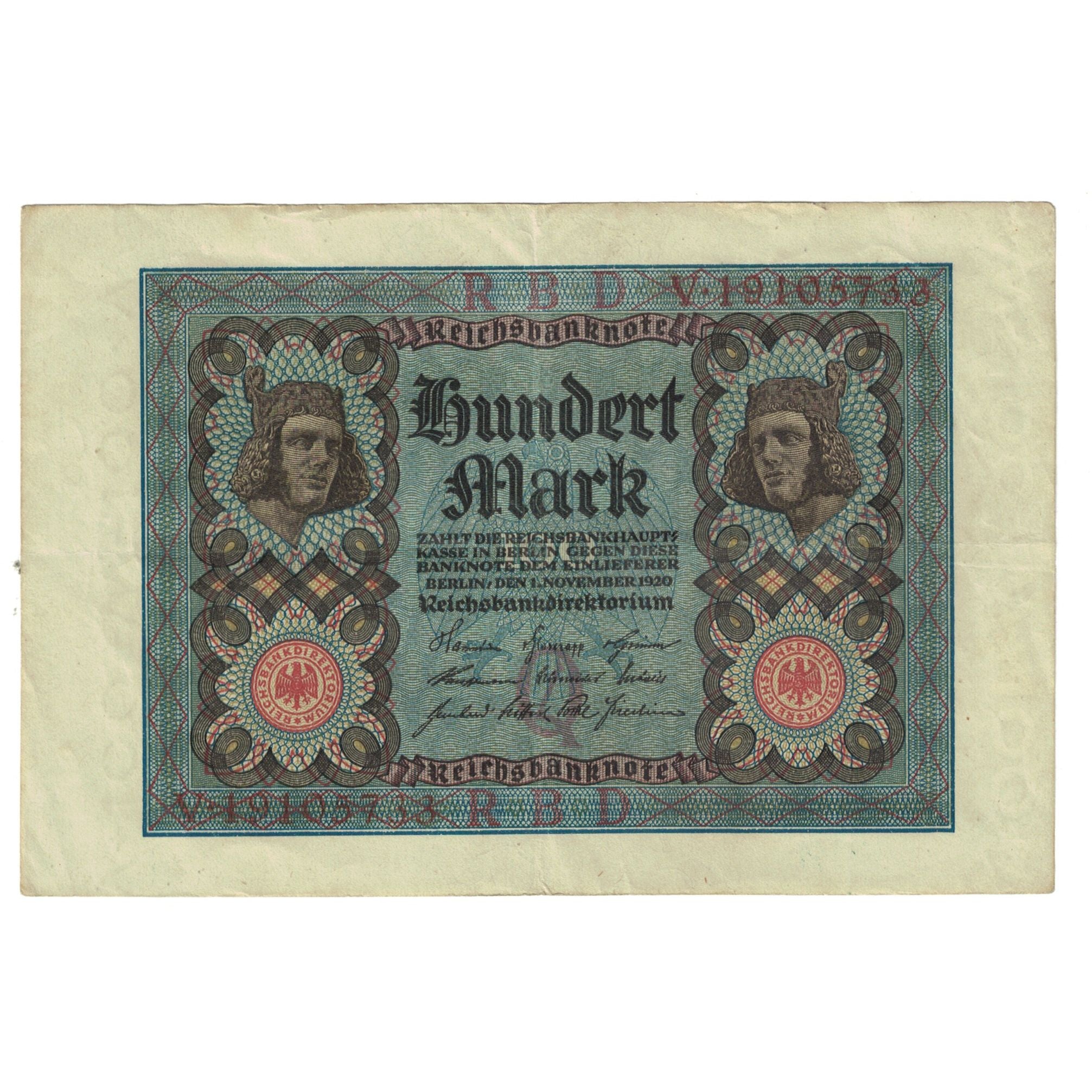 Biljet, Duitsland, 100 Mark, 1920, 1920-11-01, KM:69a, SUP