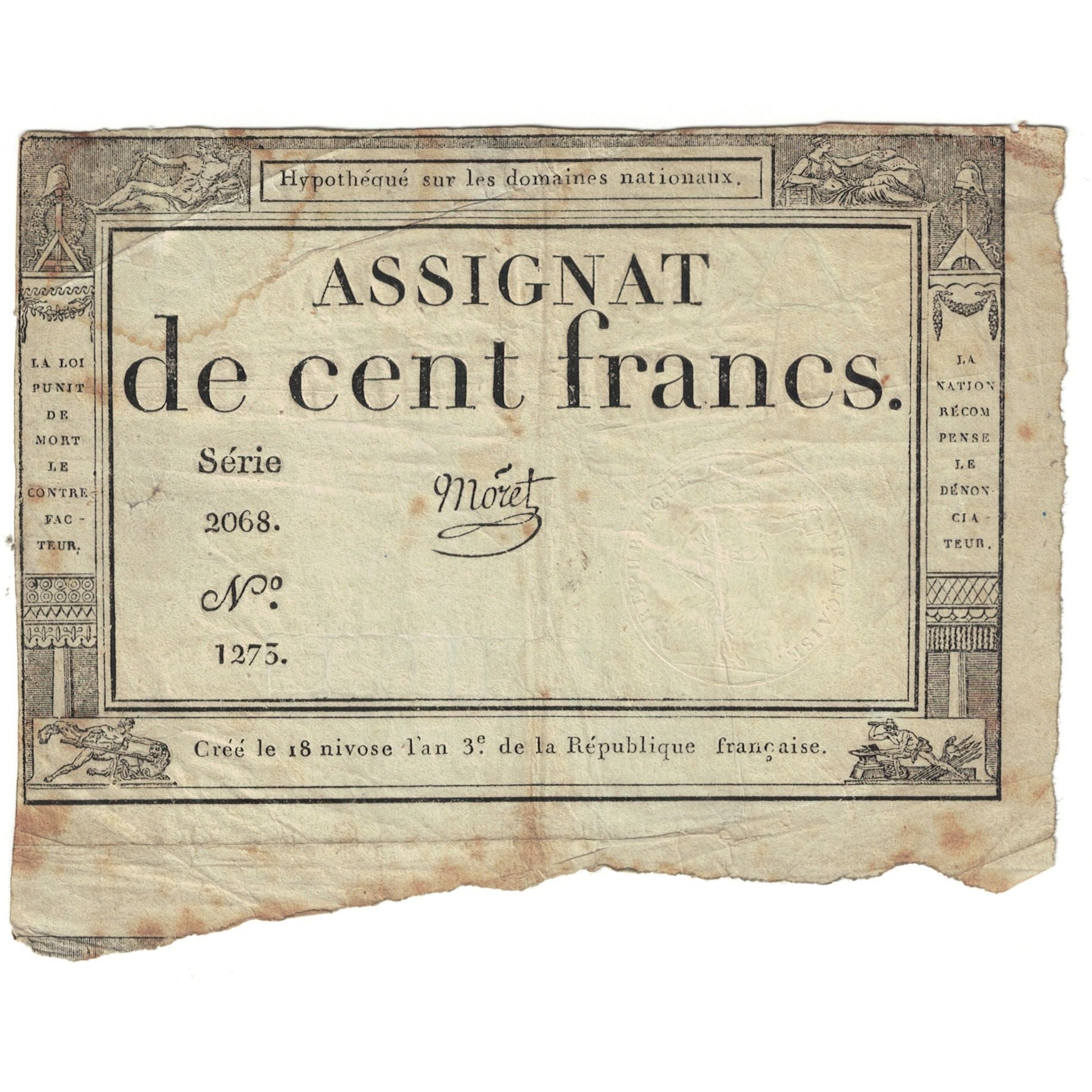 France, 100 Francs, SERIE 2068, VF(20-25), KM:A78, Lafaurie:173