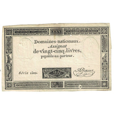 France, 25 Livres, 1793, SERIE 1500, TTB, KM:A71