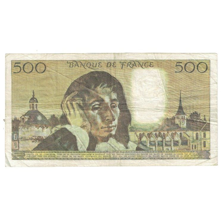 Francia, 500 Francs, Pascal, 1977, W.71 71608, BB, Fayette:71.16, KM:156b