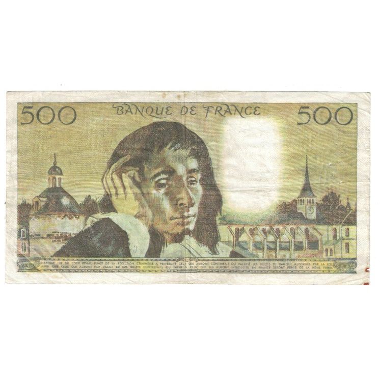 Francia, 500 Francs, Pascal, 1977, S.73 77299, MBC, Fayette:71.17, KM:156b