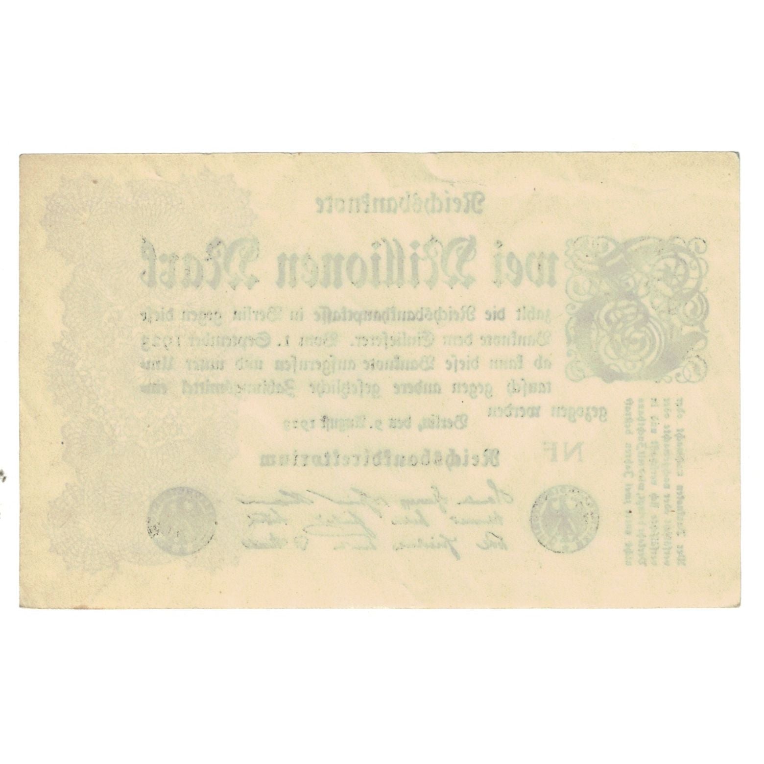 Banknote, Germany, 2 Millionen Mark, 1923, 1923-08-09, KM:104c, AU(55-58)