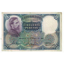 Banknote, Spain, 50 Pesetas, 1931, 1931-04-25, KM:82, EF(40-45)