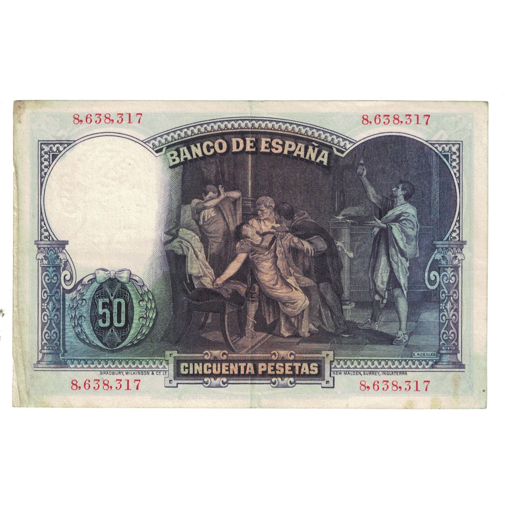 Banknote, Spain, 50 Pesetas, 1931, 1931-04-25, KM:82, EF(40-45)