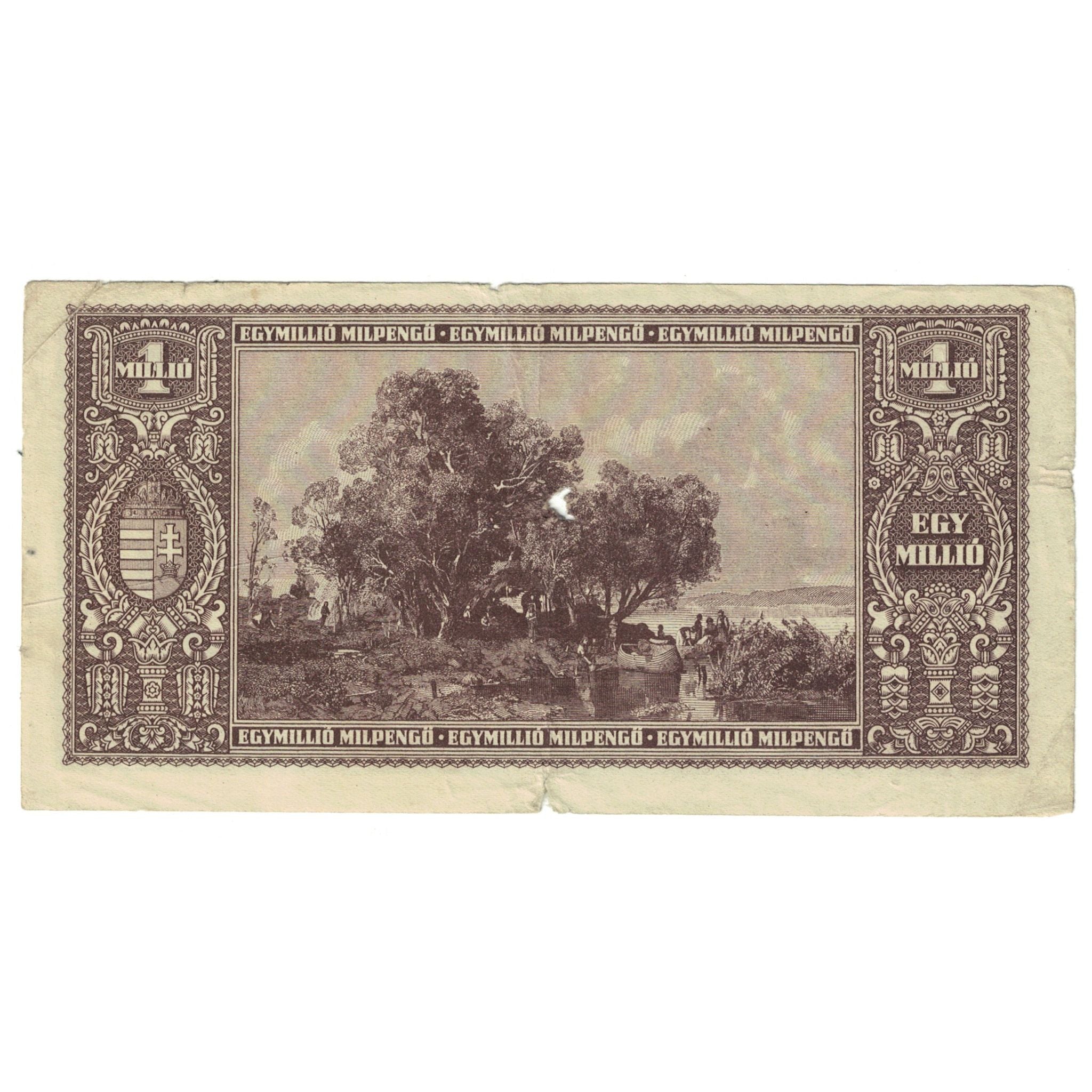 Billet, Hongrie, 1 Million Milpengö, 1946, KM:128, TB+