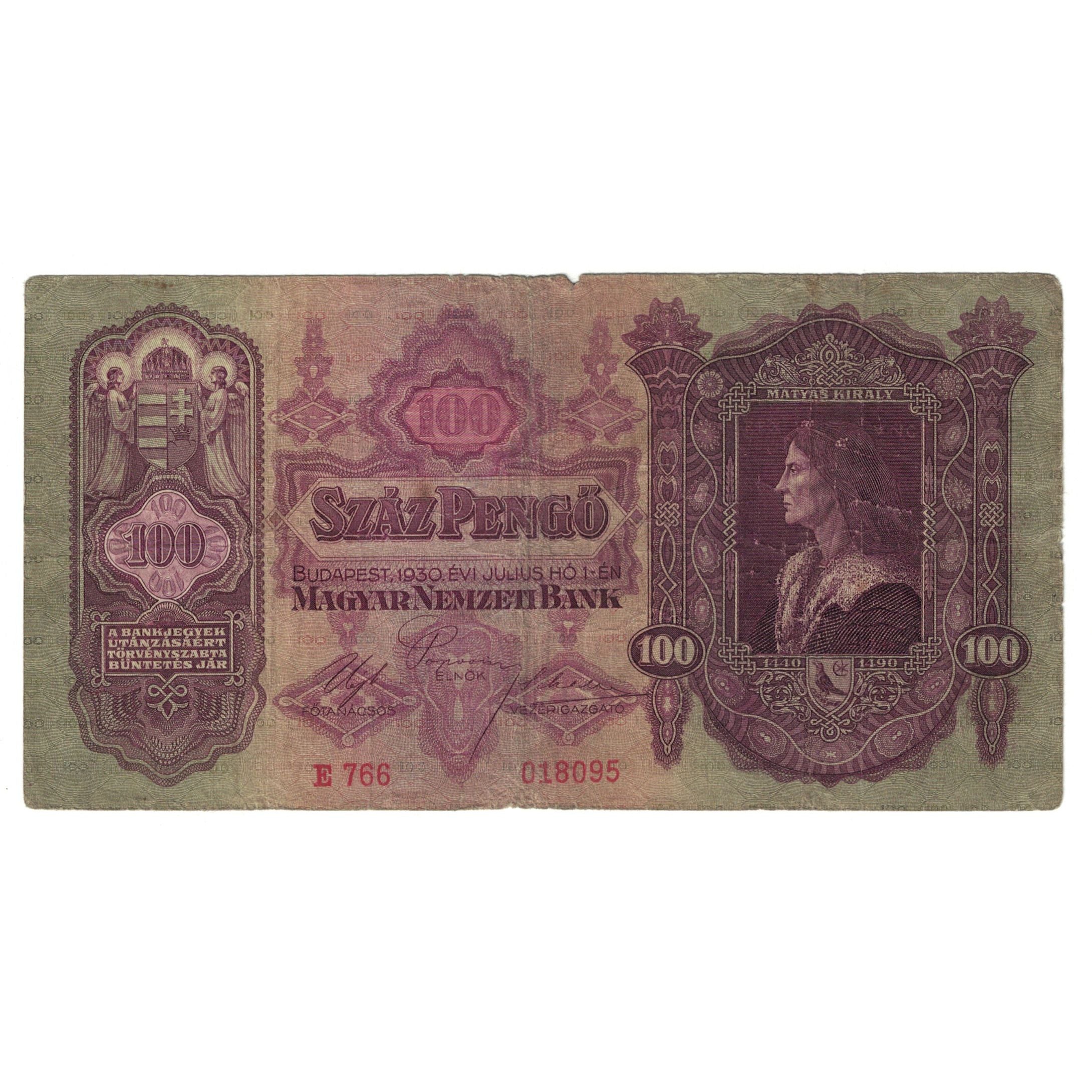 Banknote, Hungary, 100 Pengö, 1930, 1930-07-01, KM:112, VF(30-35)