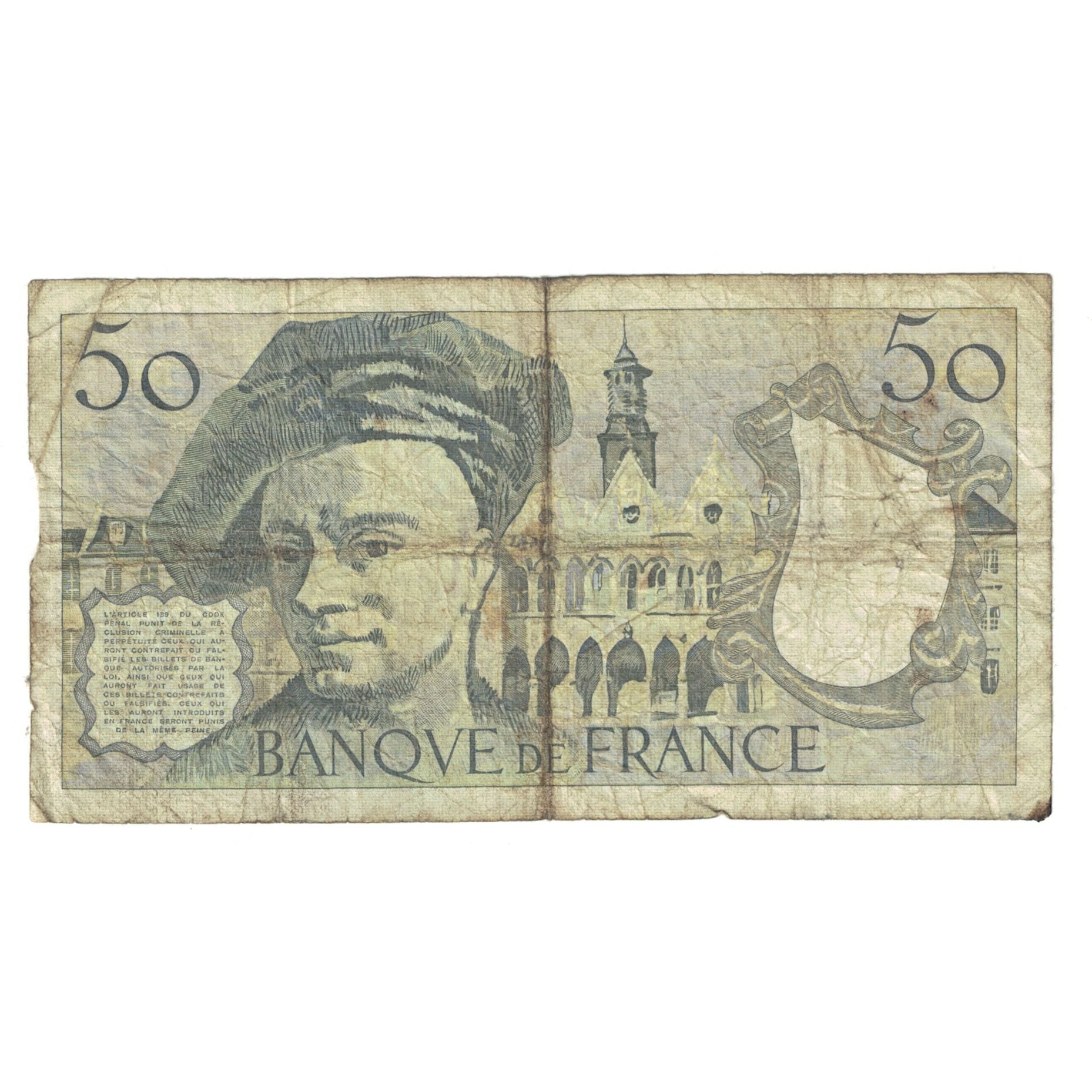 France, 50 Francs, Quentin de La Tour, 1987, G48, F(12-15), Fayette:67.13