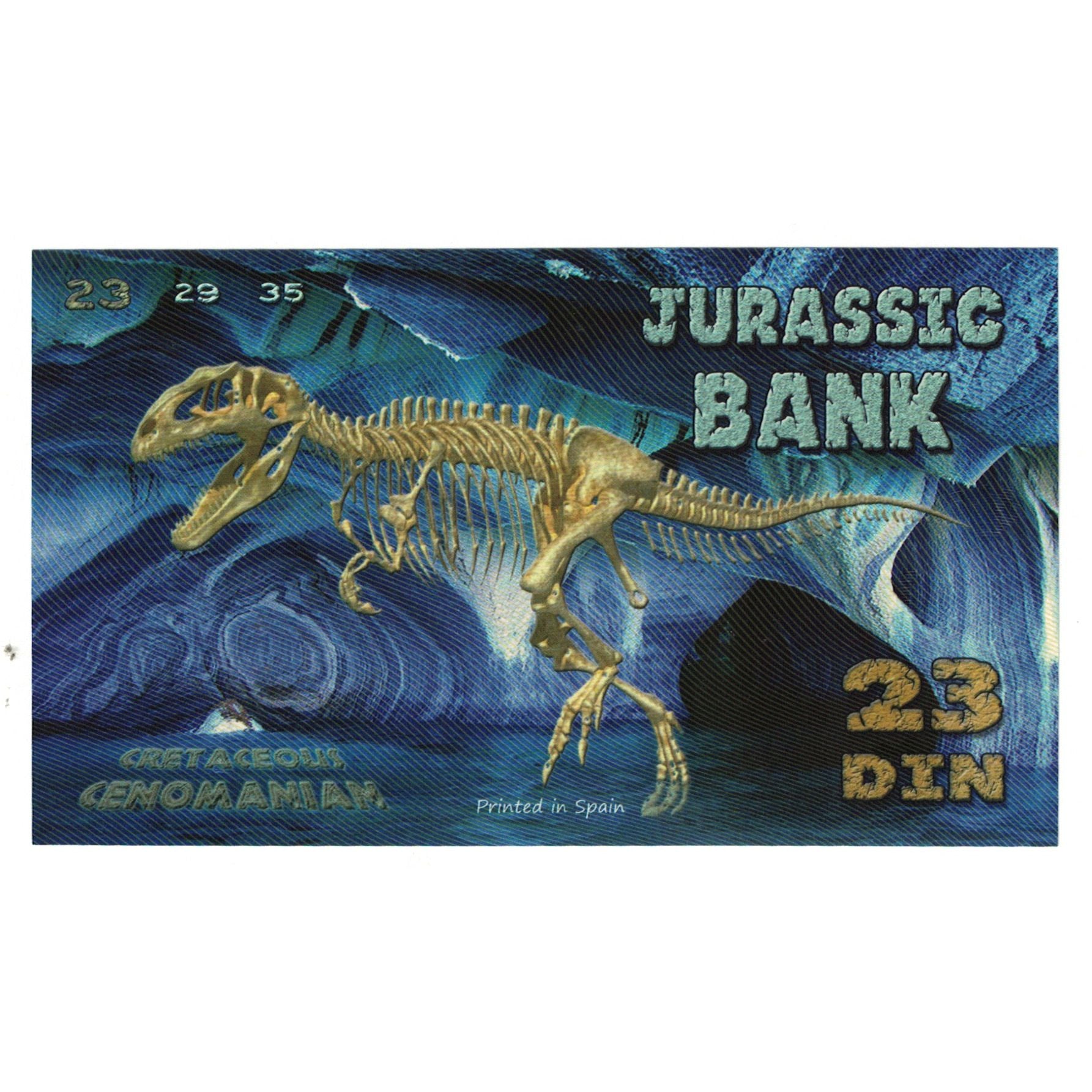 Billete, Tourist Banknote, 2015, España, JURASSIC BANK 23 DIN, UNC