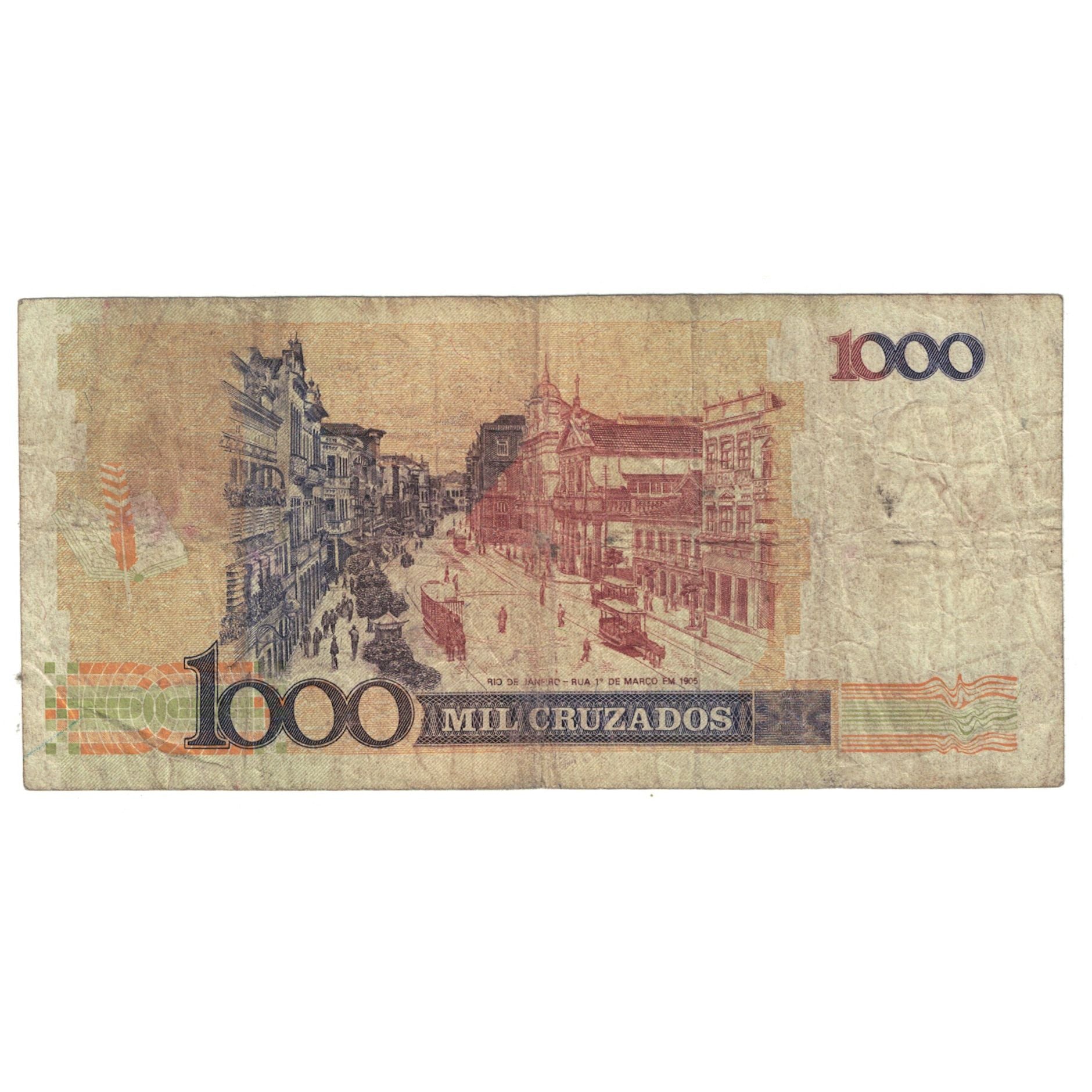 Banknot, Brazylia, 1000 Cruzados, KM:213a, VF(20-25)