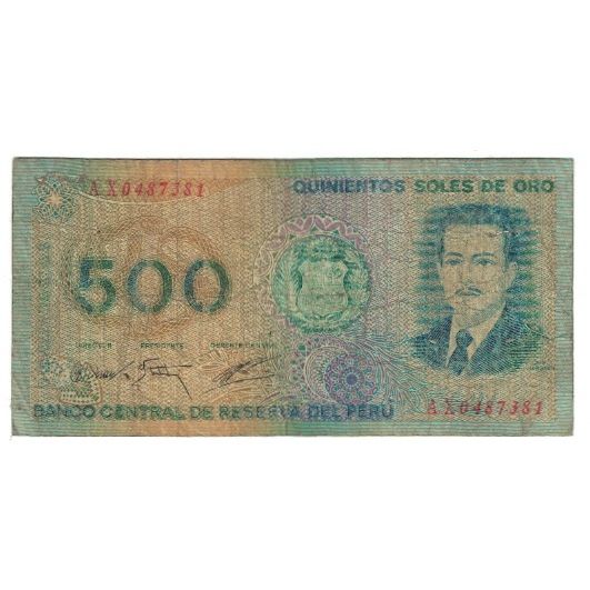 Billete, 500 Soles De Oro, Perú, KM:115, BC