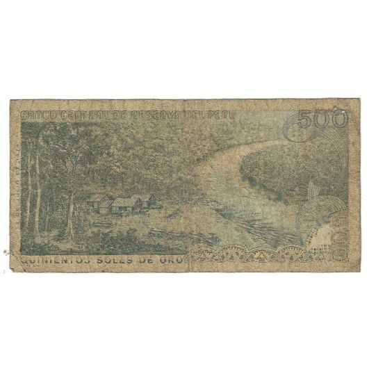 Billete, 500 Soles De Oro, Perú, KM:115, BC