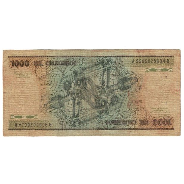 Billete, 1000 Cruzeiros, Brasil, KM:201a, MBC