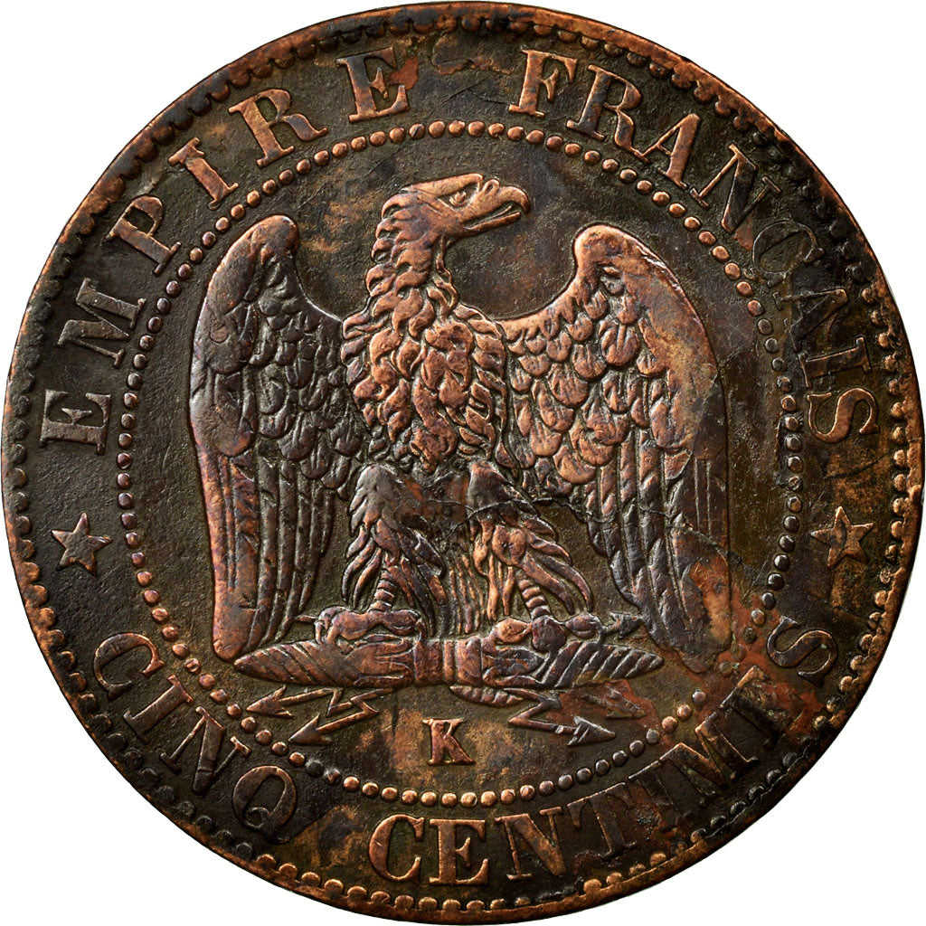 Moneta, Francia, Napoleon III, Napoléon III, 5 Centimes, 1854, Bordeaux, MB+