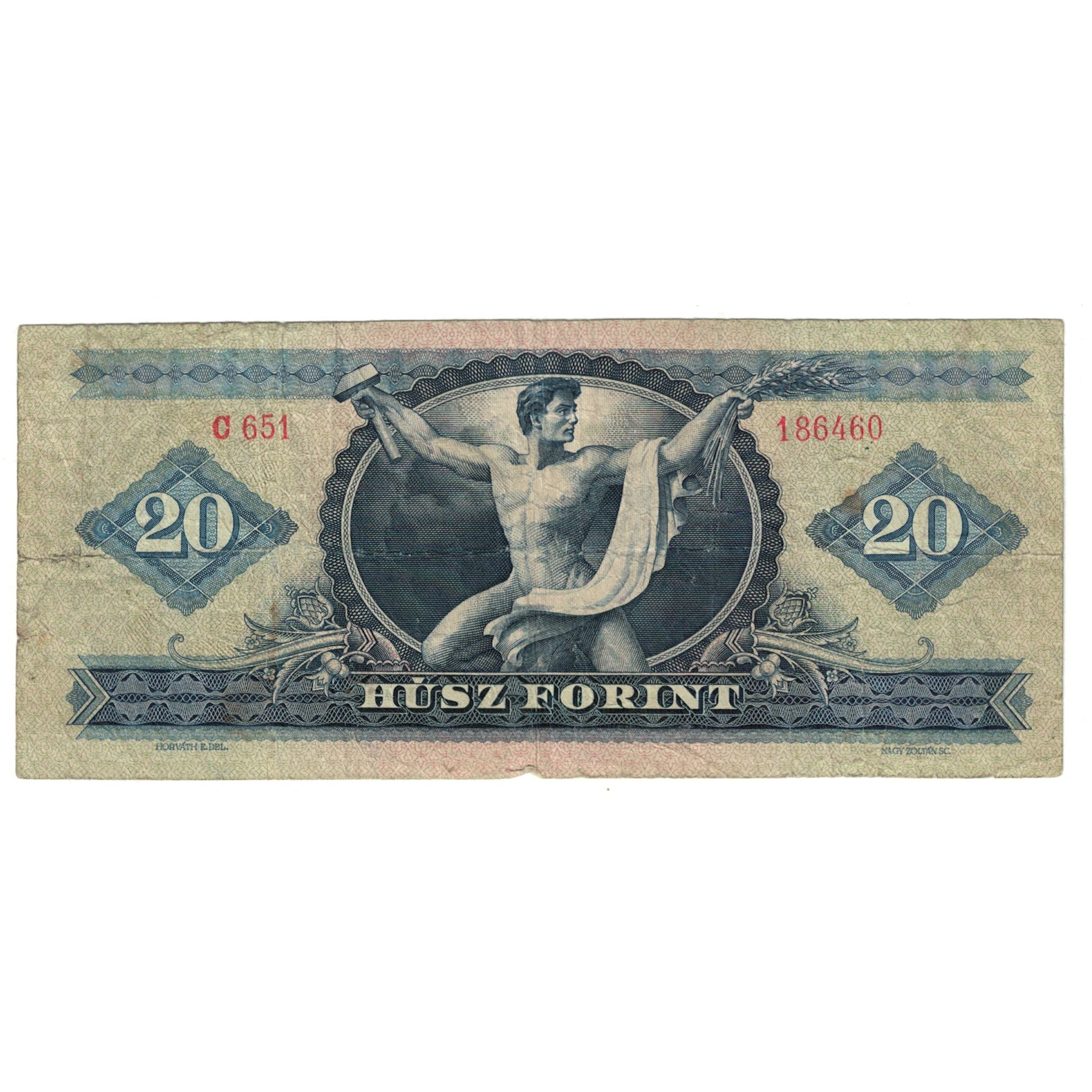 Banknote, Hungary, 20 Forint, 1969, 1969-06-30, KM:169g, VF(20-25)
