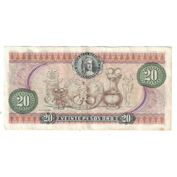 Billete, 20 Pesos Oro, 1975, Colombia, 1975-07-20, KM:409d, MBC
