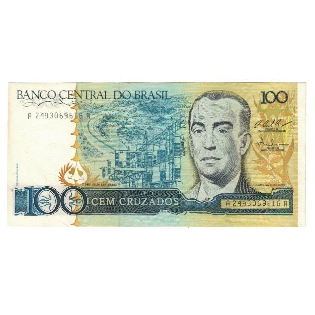 Banknote, Brazil, 100 Cruzados, KM:211c, AU(55-58)