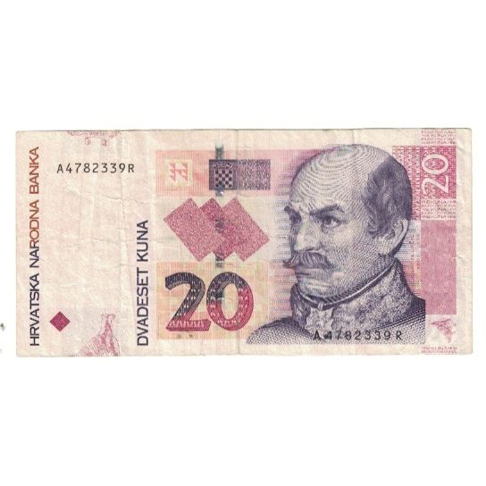 Billet, Croatie, 20 Kuna, 2001, 2001-03-07, KM:39, TB
