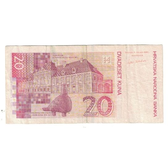 Billet, Croatie, 20 Kuna, 2001, 2001-03-07, KM:39, TB
