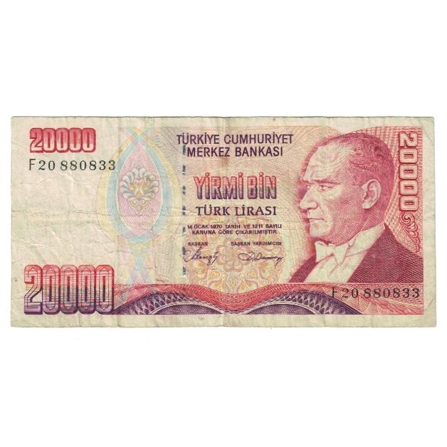 Billete, 20,000 Lira, Turquía, KM:202, BC