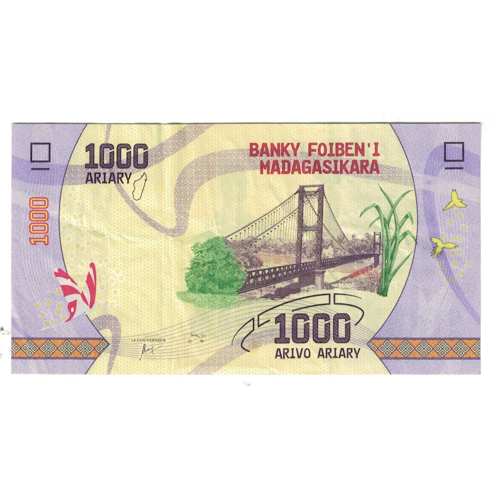 Banknote, Madagascar, 1000 Ariary, AU(55-58)