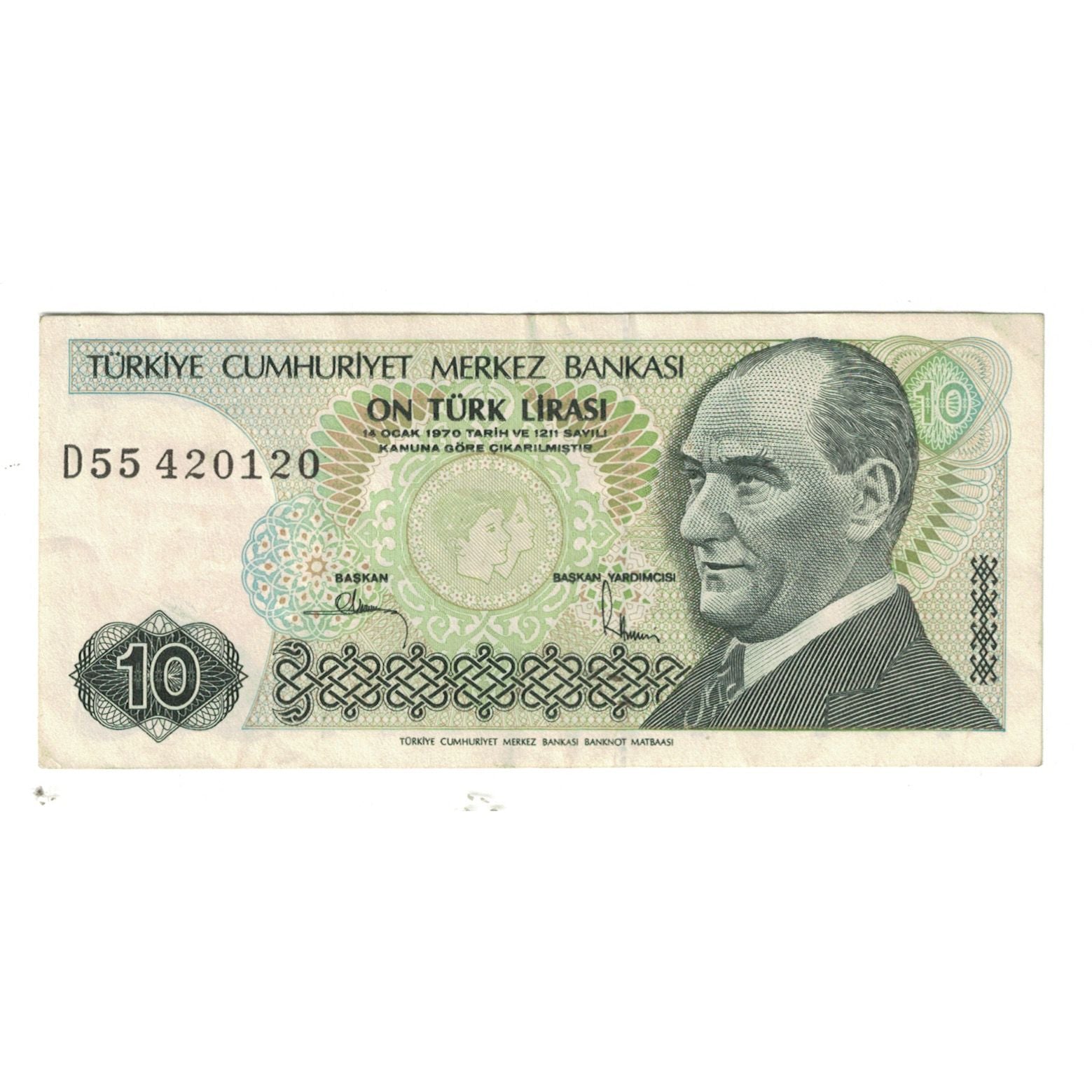 Banknote, Turkey, 10 Lira, KM:192, EF(40-45)