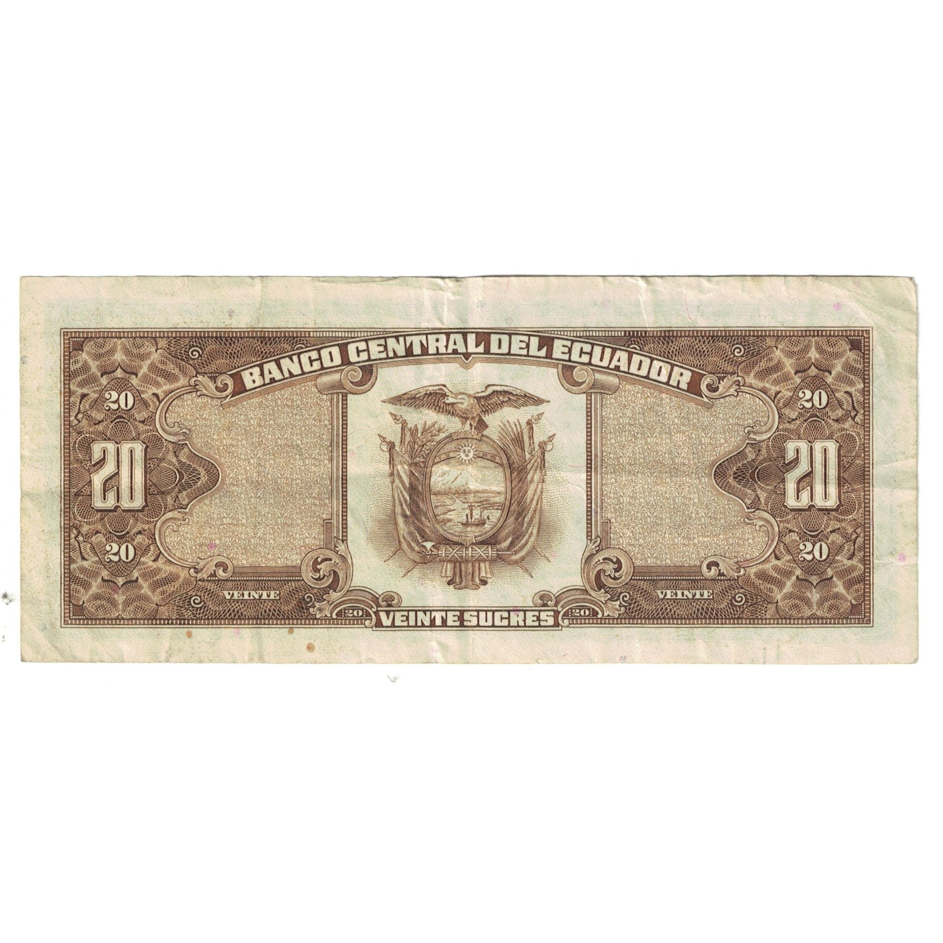 Banknote, Ecuador, 20 Sucres, 1986, 1986-04-29, KM:115b, VF(20-25)
