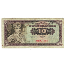 Banknote, Yugoslavia, 10 Dinara, 1965, 1965-08-01, KM:87b, VF(20-25)