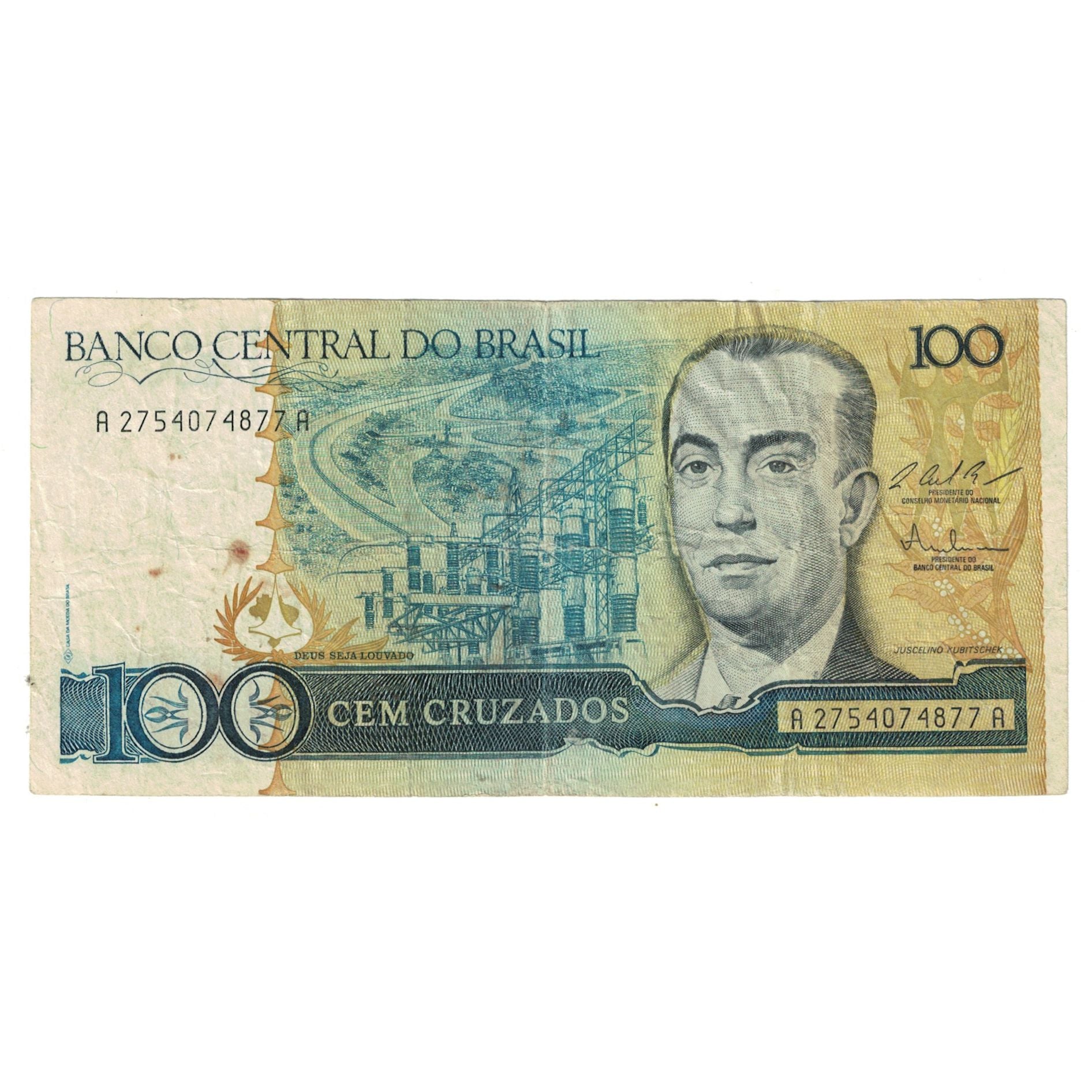 Banknote, Brazil, 100 Cruzados, KM:211c, EF(40-45)