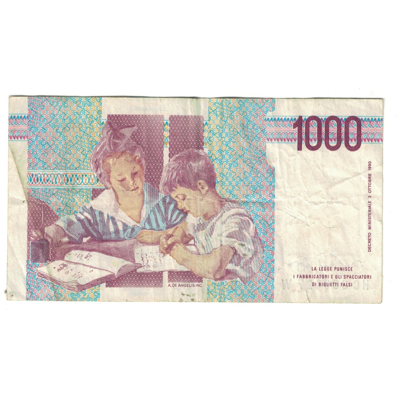 Banknote, Italy, 1000 Lire, 1990, 1990-10-03, KM:114a, EF(40-45)