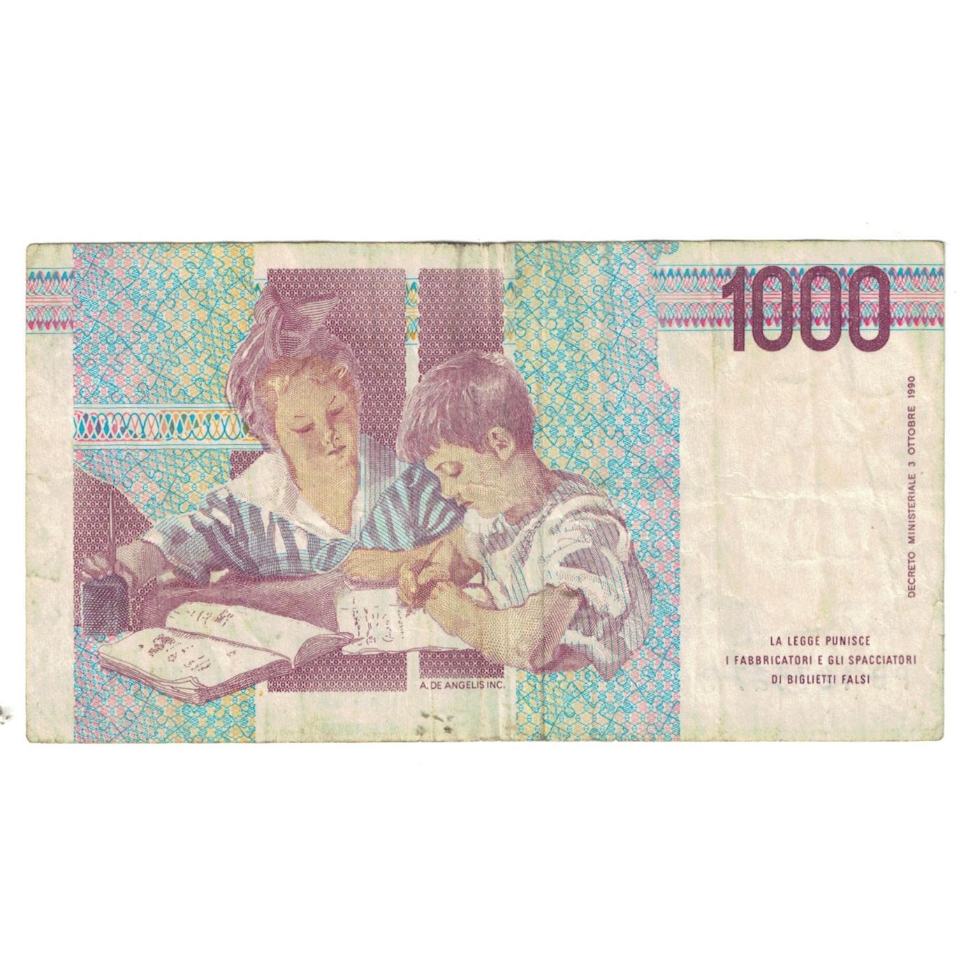 Banknote, Italy, 1000 Lire, 1990, 1990-10-03, KM:114a, EF(40-45)