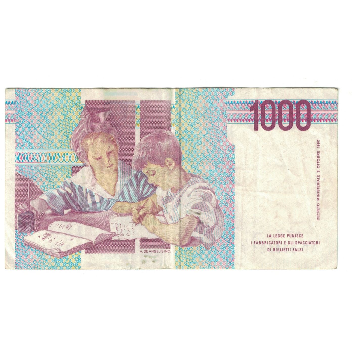 Banknote, Italy, 1000 Lire, 1990, 1990-10-03, KM:114a, EF(40-45)