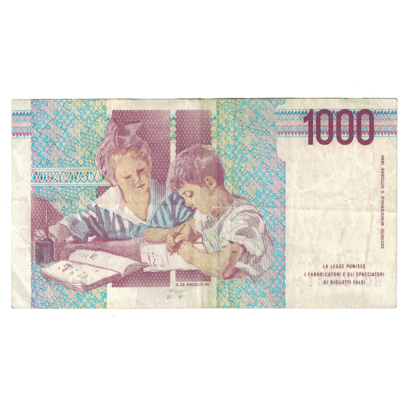 Banknote, Italy, 1000 Lire, 1990, 1990-10-03, KM:114a, EF(40-45)