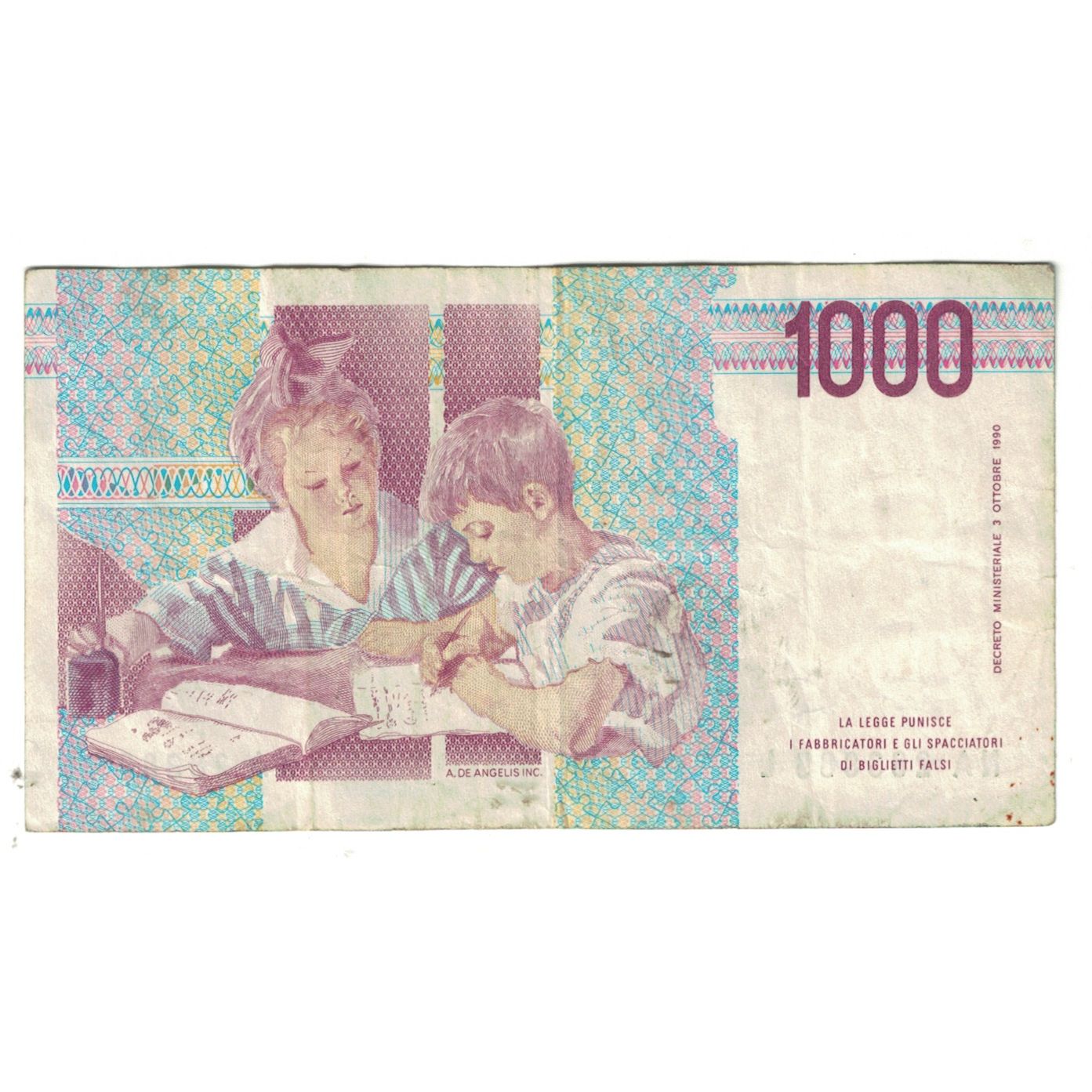 Banknote, Italy, 1000 Lire, 1990, 1990-10-03, KM:114a, EF(40-45)