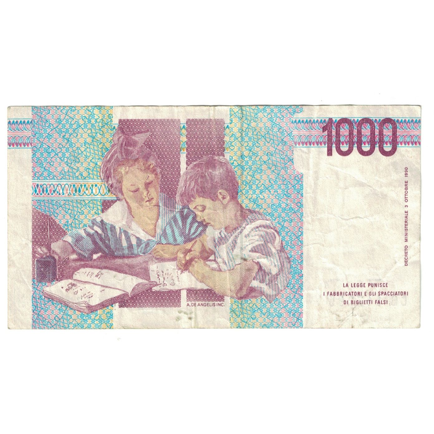 Banknote, Italy, 1000 Lire, 1990, 1990-10-03, KM:114a, EF(40-45)