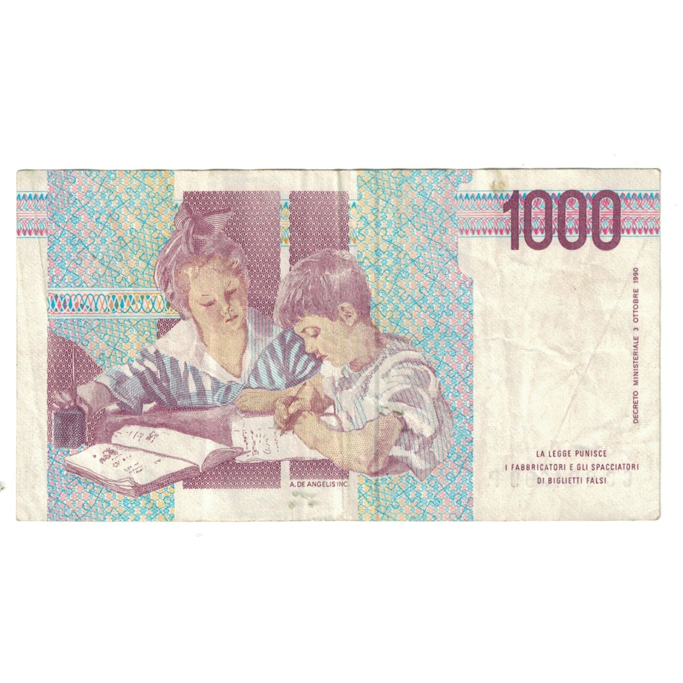Banknote, Italy, 1000 Lire, 1990, 1990-10-03, KM:114a, EF(40-45)