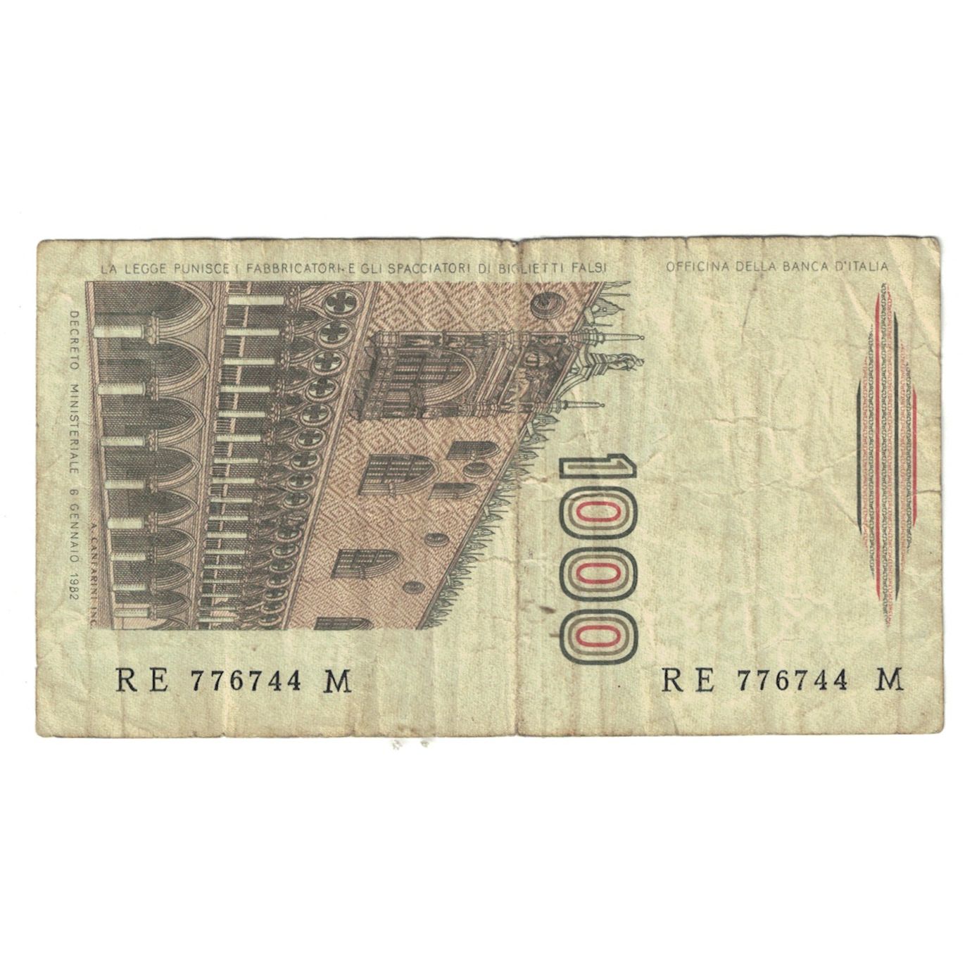 Banknote, Italy, 1000 Lire, 1982, 1982-01-06, KM:109a, VF(20-25)