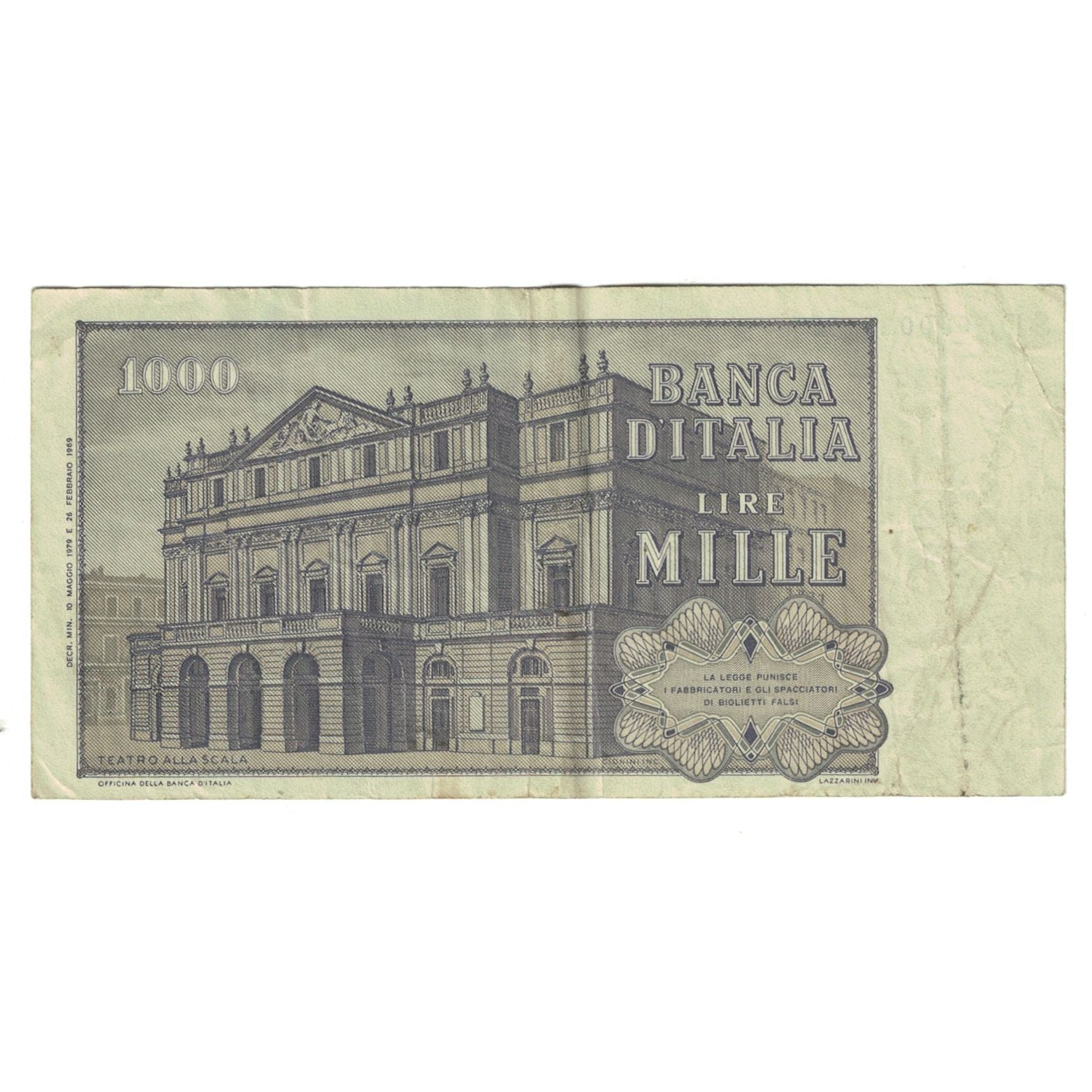 Banconote, Italia, 1000 Lire, KM:101a, MB