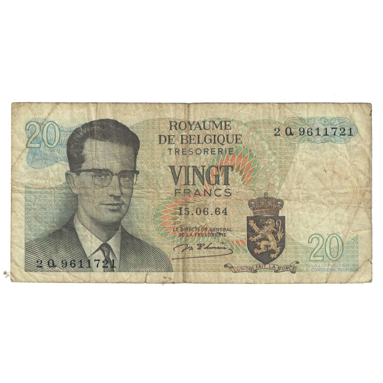 Banknote, Belgium, 20 Francs, 1964, 1964-06-15, KM:138, VF(20-25)