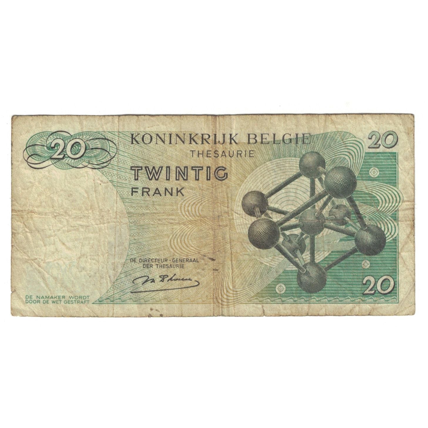 Banknote, Belgium, 20 Francs, 1964, 1964-06-15, KM:138, VF(20-25)