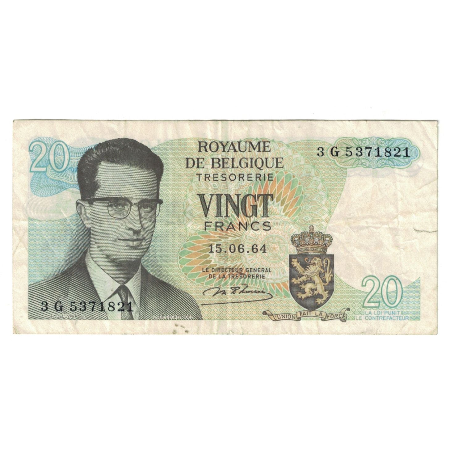 Banknote, Belgium, 20 Francs, 1964, 1964-06-15, KM:138, EF(40-45)