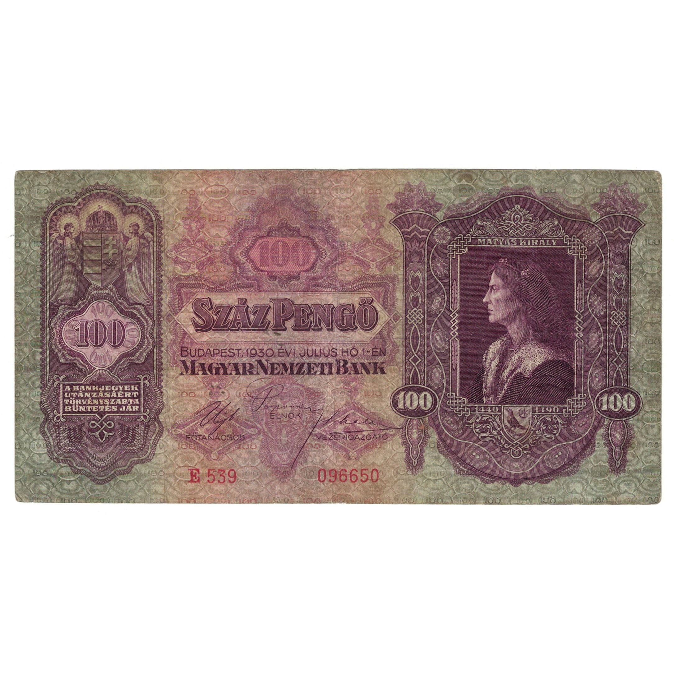 Banknote, Hungary, 100 Pengö, 1930, 1930-07-01, KM:112, EF(40-45)