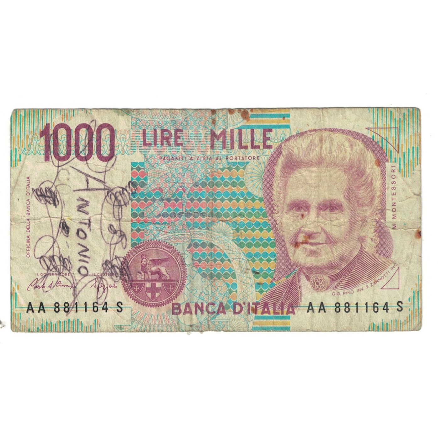 Banknote, Italy, 1000 Lire, 1990, 1990-10-03, KM:114a, VG(8-10)