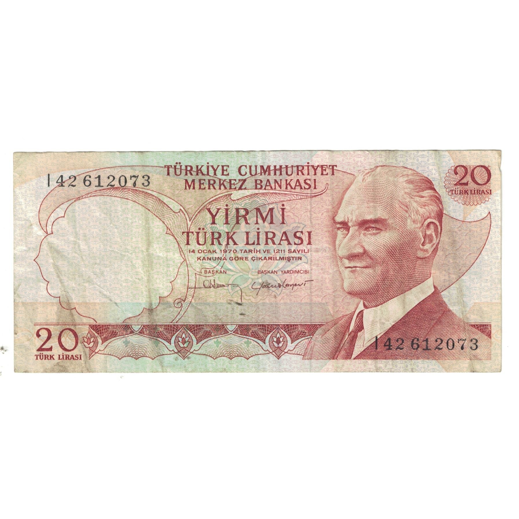 Banknote, Turkey, 20 Lira, 1970, 1970-01-14, KM:187b, VF(20-25)