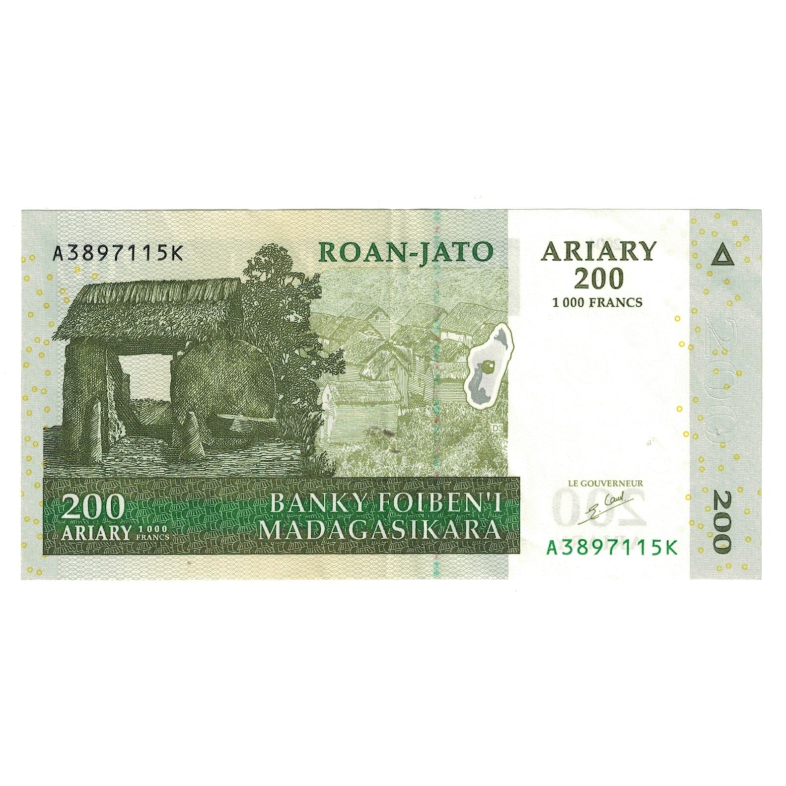 Nota, Madagáscar, 200 Ariary, 2004, KM:87a, UNC(63)