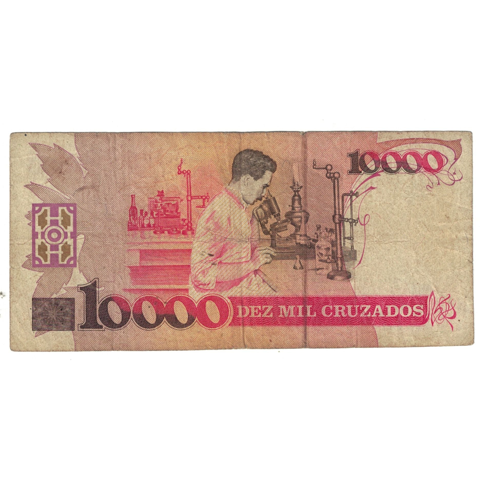 Billete, 10 Cruzados Novos on 10,000 Cruzados, Brasil, KM:218a, RC