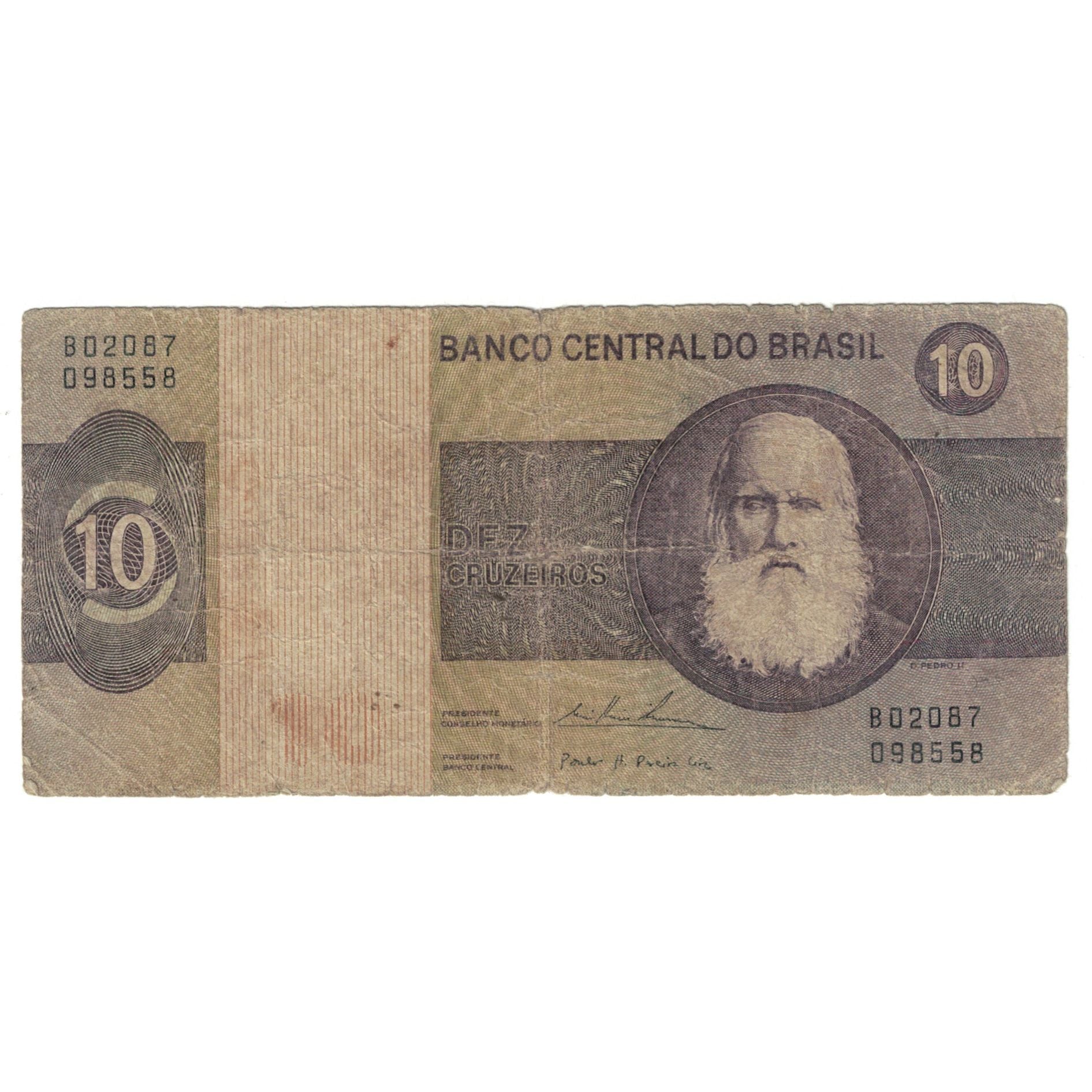 Banknote, Brazil, 10 Cruzeiros, KM:193c, VF(20-25)