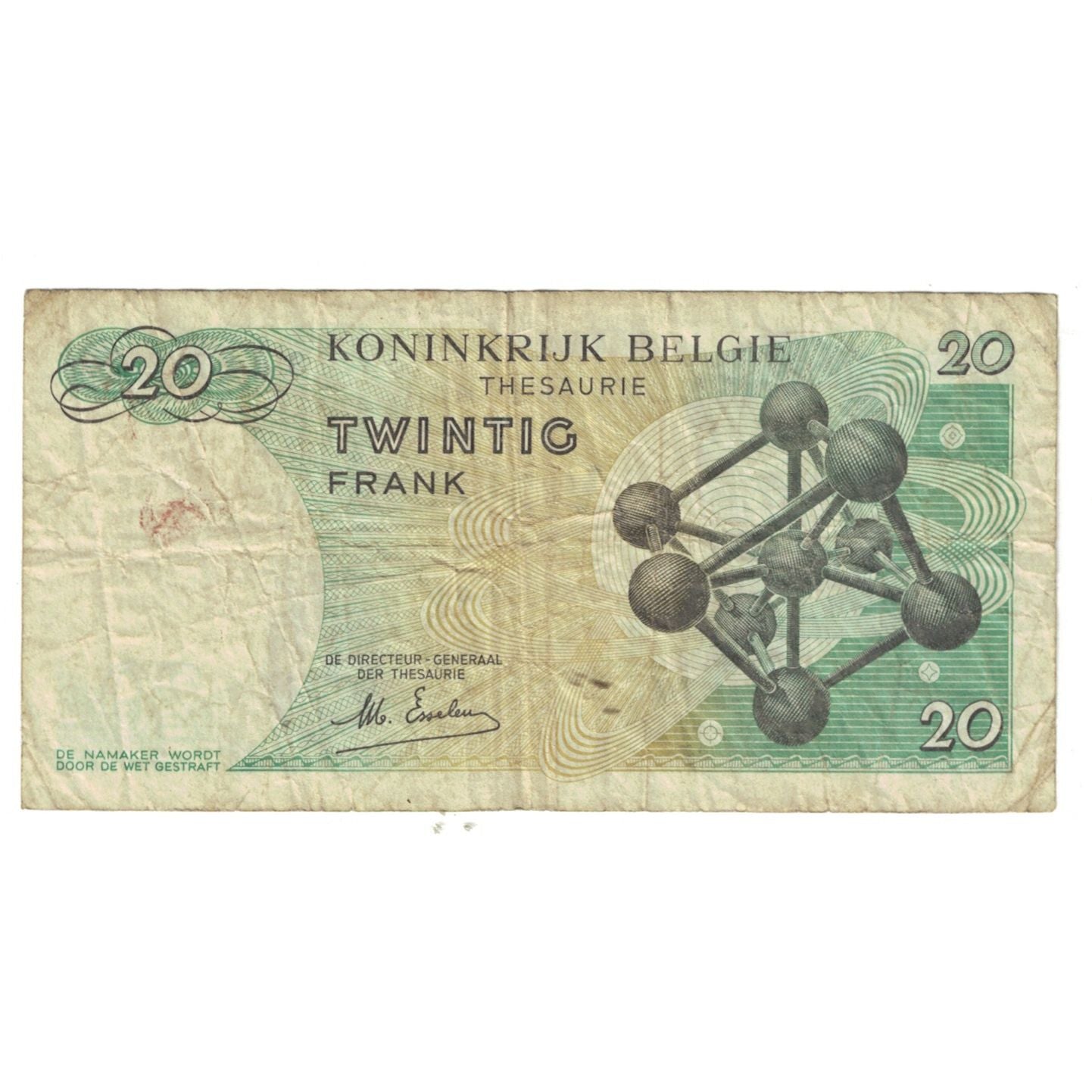 Banknote, Belgium, 20 Francs, 1964, 1964-06-15, KM:138, VF(20-25)