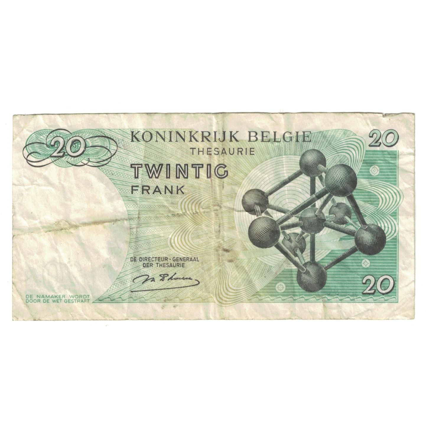 Banknote, Belgium, 20 Francs, 1964, 1964-06-15, KM:138, VF(20-25)